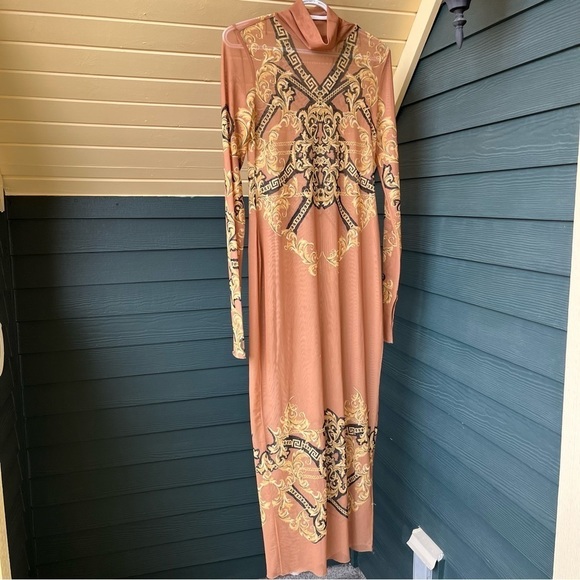 Revolve AFRM Shilene Mesh Tiger Midi Dress - Picture 3 of 9
